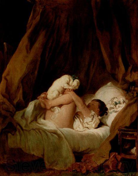 Jean-Honore Fragonard Madchen im Bett Norge oil painting art